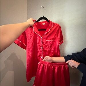 Amazon Red Women's Satin Pajama Set